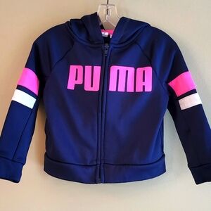 Puma navy/pink zip up hoodie